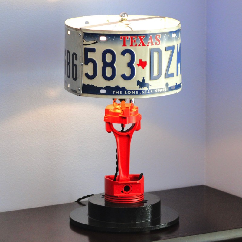 Car Parts Lamp / Piston Lamp / License Plate Decor